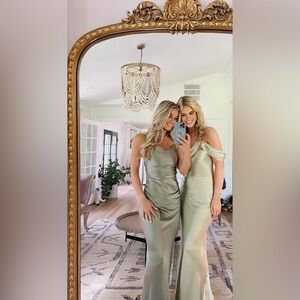 Elegant Sage Green Evening Gown